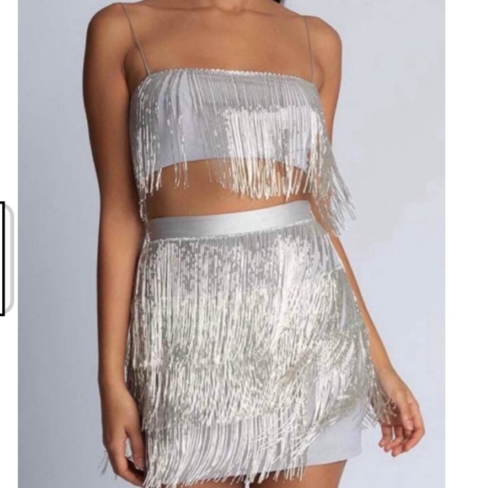 Meshki Sofia Beaded Fringe Skirt & top - Picture 4 of 8